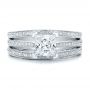  Platinum Platinum Custom Princess Cut Diamond Engagement Ring - Top View -  100657 - Thumbnail