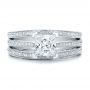 18k White Gold 18k White Gold Custom Princess Cut Diamond Engagement Ring - Top View -  100657 - Thumbnail