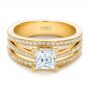 18k Yellow Gold 18k Yellow Gold Custom Princess Cut Diamond Engagement Ring - Flat View -  100657 - Thumbnail