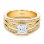 14k Yellow Gold 14k Yellow Gold Custom Princess Cut Diamond Engagement Ring - Flat View -  100657 - Thumbnail