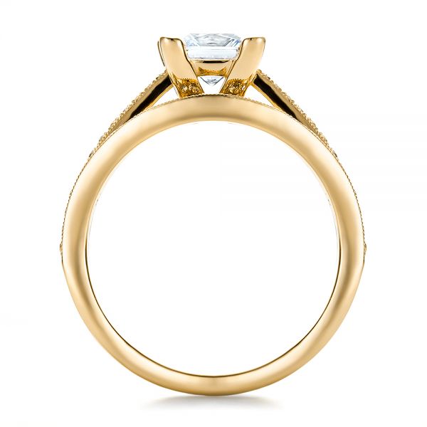 14k Yellow Gold 14k Yellow Gold Custom Princess Cut Diamond Engagement Ring - Front View - 100657