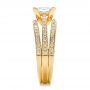 18k Yellow Gold 18k Yellow Gold Custom Princess Cut Diamond Engagement Ring - Side View -  100657 - Thumbnail
