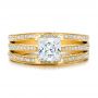 14k Yellow Gold 14k Yellow Gold Custom Princess Cut Diamond Engagement Ring - Top View -  100657 - Thumbnail