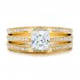 14k Yellow Gold 14k Yellow Gold Custom Princess Cut Diamond Engagement Ring - Top View -  100657 - Thumbnail