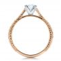 14k Rose Gold And Platinum Custom Diamond Engagement Ring - Front View -  100860 - Thumbnail