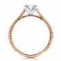 14k Rose Gold And Platinum Custom Diamond Engagement Ring - Front View -  100860 - Thumbnail