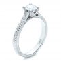 18k White Gold And 14K Gold 18k White Gold And 14K Gold Custom Diamond Engagement Ring - Three-Quarter View -  100860 - Thumbnail