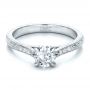  Platinum And 14K Gold Platinum And 14K Gold Custom Diamond Engagement Ring - Flat View -  100860 - Thumbnail