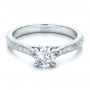 14k White Gold And 18K Gold 14k White Gold And 18K Gold Custom Diamond Engagement Ring - Flat View -  100860 - Thumbnail