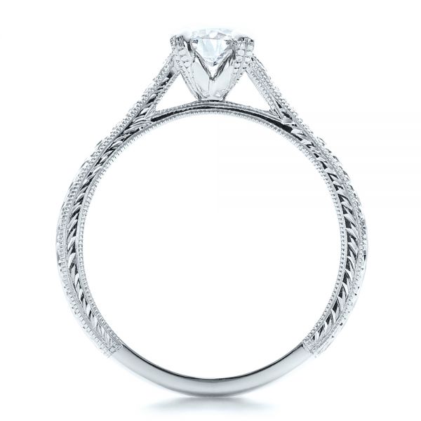 14k White Gold And 18K Gold 14k White Gold And 18K Gold Custom Diamond Engagement Ring - Front View -  100860