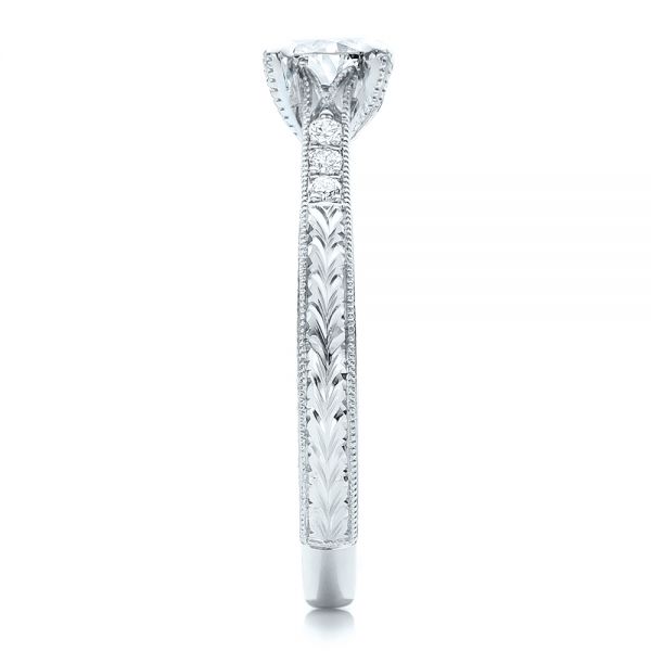Platinum And Platinum Platinum And Platinum Custom Diamond Engagement Ring - Side View - 100860