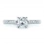 18k White Gold And Platinum 18k White Gold And Platinum Custom Diamond Engagement Ring - Top View -  100860 - Thumbnail
