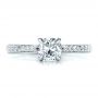  Platinum And 18K Gold Platinum And 18K Gold Custom Diamond Engagement Ring - Top View -  100860 - Thumbnail