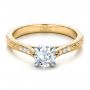 14k Yellow Gold And 18K Gold 14k Yellow Gold And 18K Gold Custom Diamond Engagement Ring - Flat View -  100860 - Thumbnail
