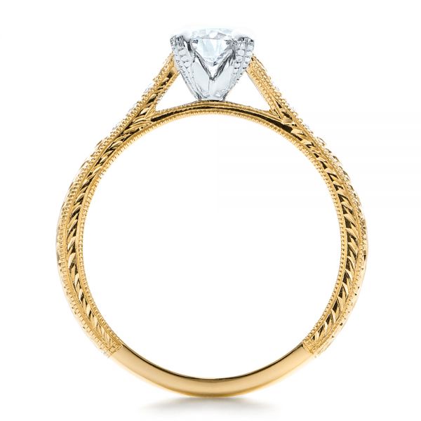 14k Yellow Gold And Platinum 14k Yellow Gold And Platinum Custom Diamond Engagement Ring - Front View - 100860