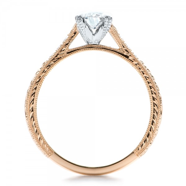 Custom Rose Gold  and White  Gold  Diamond Engagement  Ring  