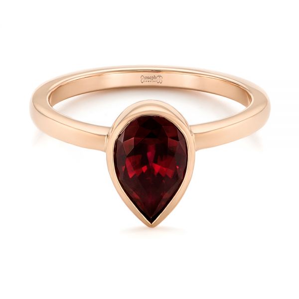 18k Rose Gold 18k Rose Gold Custom Ruby Solitaire Engagement Ring - Flat View -  104041