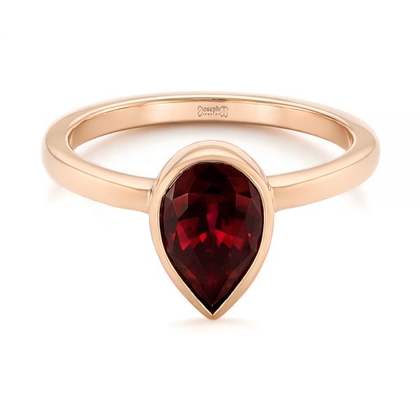 14k Rose Gold 14k Rose Gold Custom Ruby Solitaire Engagement Ring - Flat View - 104041
