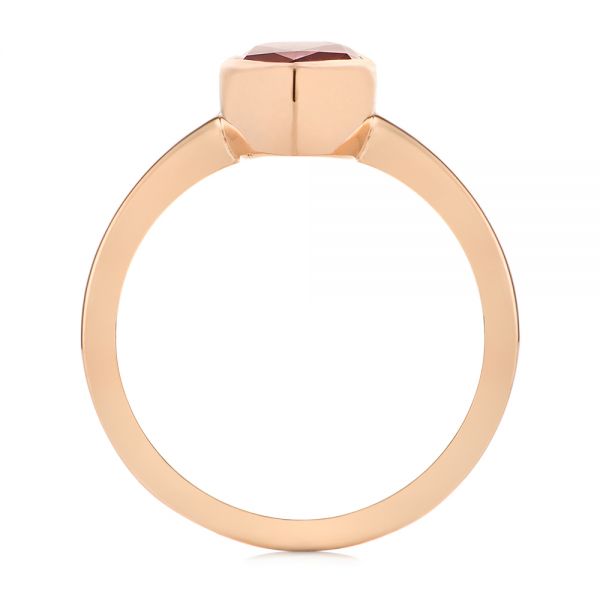 14k Rose Gold 14k Rose Gold Custom Ruby Solitaire Engagement Ring - Front View -  104041