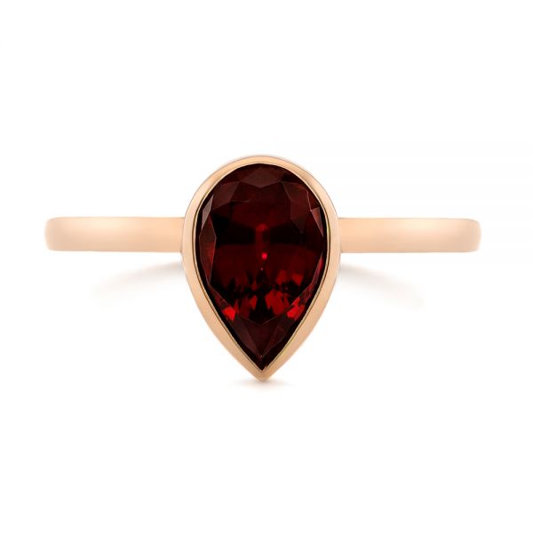 14k Rose Gold 14k Rose Gold Custom Ruby Solitaire Engagement Ring - Top View - 104041