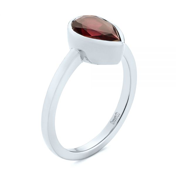 Platinum Platinum Custom Ruby Solitaire Engagement Ring - Three-Quarter View - 104041