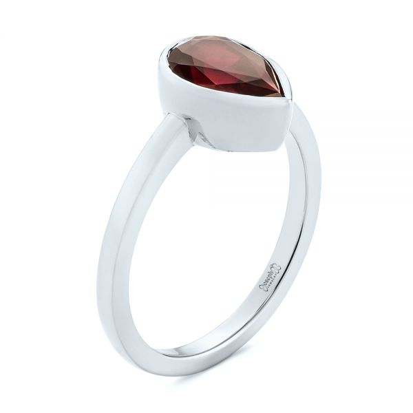  Platinum Platinum Custom Ruby Solitaire Engagement Ring - Three-Quarter View -  104041