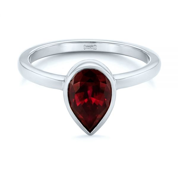Platinum Platinum Custom Ruby Solitaire Engagement Ring - Flat View - 104041