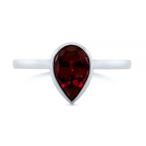 18k White Gold 18k White Gold Custom Ruby Solitaire Engagement Ring - Top View -  104041