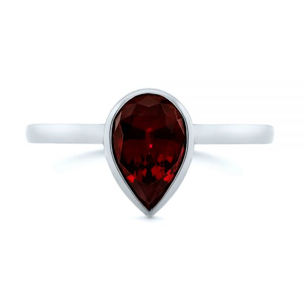 Platinum Platinum Custom Ruby Solitaire Engagement Ring - Top View - 104041