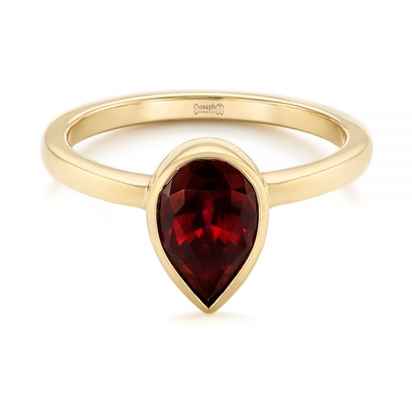 18k Yellow Gold 18k Yellow Gold Custom Ruby Solitaire Engagement Ring - Flat View -  104041