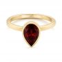 14k Yellow Gold Custom Ruby Solitaire Engagement Ring - Flat View -  104041 - Thumbnail