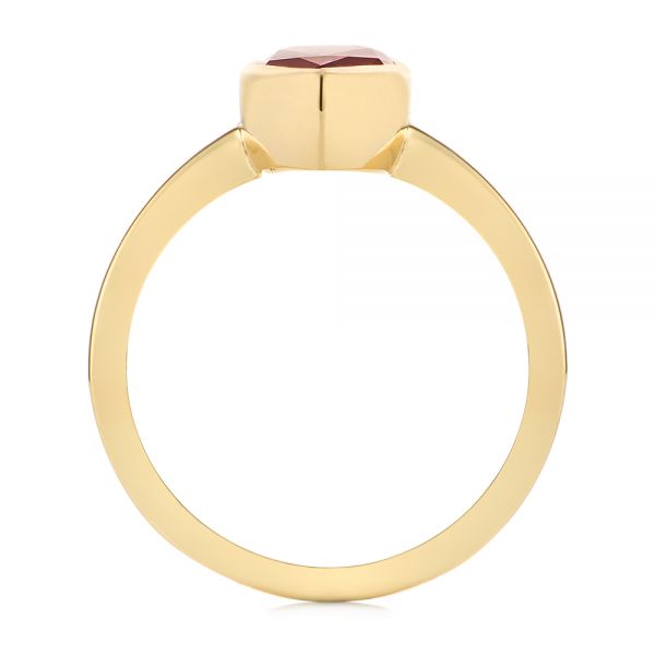 14k Yellow Gold Custom Ruby Solitaire Engagement Ring - Front View - 104041