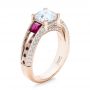 14k Rose Gold 14k Rose Gold Custom Ruby And Diamond Engagement Ring - Three-Quarter View -  101458 - Thumbnail