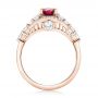 18k Rose Gold 18k Rose Gold Custom Ruby And Diamond Engagement Ring - Front View -  102900 - Thumbnail