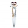  Platinum And 18k Rose Gold Platinum And 18k Rose Gold Custom Ruby And Diamond Engagement Ring - Side View -  100092 - Thumbnail