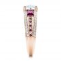 18k Rose Gold 18k Rose Gold Custom Ruby And Diamond Engagement Ring - Side View -  101458 - Thumbnail
