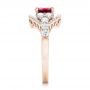 18k Rose Gold 18k Rose Gold Custom Ruby And Diamond Engagement Ring - Side View -  102900 - Thumbnail