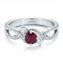  Platinum And Platinum Platinum And Platinum Custom Ruby And Diamond Engagement Ring - Flat View -  100092 - Thumbnail