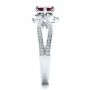  Platinum And 18k White Gold Platinum And 18k White Gold Custom Ruby And Diamond Engagement Ring - Side View -  100092 - Thumbnail
