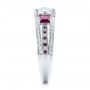 18k White Gold 18k White Gold Custom Ruby And Diamond Engagement Ring - Side View -  101458 - Thumbnail