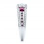 14k White Gold 14k White Gold Custom Ruby And Diamond Engagement Ring - Side View -  101458 - Thumbnail