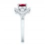  Platinum Custom Ruby And Diamond Engagement Ring - Side View -  102900 - Thumbnail