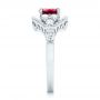  Platinum Custom Ruby And Diamond Engagement Ring - Side View -  102900 - Thumbnail