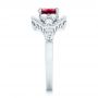 14k White Gold 14k White Gold Custom Ruby And Diamond Engagement Ring - Side View -  102900 - Thumbnail