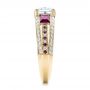 18k Yellow Gold 18k Yellow Gold Custom Ruby And Diamond Engagement Ring - Side View -  101458 - Thumbnail