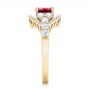 14k Yellow Gold 14k Yellow Gold Custom Ruby And Diamond Engagement Ring - Side View -  102900 - Thumbnail
