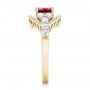 14k Yellow Gold 14k Yellow Gold Custom Ruby And Diamond Engagement Ring - Side View -  102900 - Thumbnail