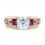 14k Yellow Gold 14k Yellow Gold Custom Ruby And Diamond Engagement Ring - Top View -  101458 - Thumbnail