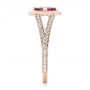14k Rose Gold 14k Rose Gold Custom Ruby And Diamond Halo Engagement Ring - Side View -  103403 - Thumbnail
