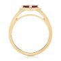 14k Yellow Gold 14k Yellow Gold Custom Ruby And Diamond Halo Engagement Ring - Front View -  103403 - Thumbnail